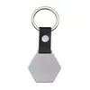 Hexagonal en Blanco Grabado Láser Color UV Impresión Material Metal Marca Militar Hebilla de Cuero Festivo Metal Cuero Llavero