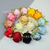 Flores de Rosa Personalizadas al por Mayor Pintura al Óleo Rosas Tela de Seda Vintage Flores de Mesa para Boda Decoración del Día de San Valentín Cabezas de Flores Artificiales
