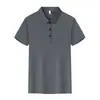 Camiseta de Lapela de Verão de Alta Qualidade, Manga Curta com Toque Gelado de Seda de Gelo para Trabalho com Logo, Camisa Polo Empresarial Corporativa Sem Costura Personalizável