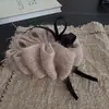 Clip de Banana de Lana Plegado con Lazo Otoño e Invierno Moda Retro Pinza para Cola de Caballo Alta Pinza para el Cabello en la Parte Posterior de la Cabeza Clip Vertical para el Cabello de Mujer