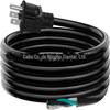 Cabo de alimentação de substituição de 3 pinos 12 AWG, cabo de extensão de 3 condutores de 20 amp 12 gauge com trança de cauda aberta