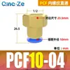 Conector Rápido PCF Resistente à Corrosão e ao Desgaste Rosca Interna Passante Pcf4-M5 Pcf6-01/02