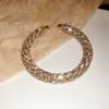 Pulsera con Apertura Redonda de Hilo de Diamante Europeo y Americano Pulsera de Lujo Ligero de Alto Temperamento Diseño de Moda Pulsera Personalizada para Mujer