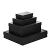 Caja Rígida de Papel Kraft Retro Cubierta Cielo y Tierra Caja de Regalo Rectangular Caja Vacía Tamaño Grande Caja de Regalo de Cartón Negro En Stock