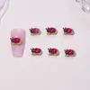 Acessórios de nail art de joaninha de sete pintas em desenho animado, pequenos acessórios de resina, modelo de animal popular para exportação, acessórios de decoração de unhas atacado