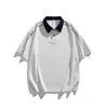 Ropa para Hombre Acu Camisa Polo de Manga Corta con Cuello a Rayas Bloque de Color Suelta Talla Grande para Hombre Verano 2026 Nuevo