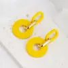 Brincos Circulares de Acrílico em Cores Doces, Brincos Geométricos de Círculos Concêntricos, Versáteis Acessórios de Orelha Estilosos Retro Pintados em Spray