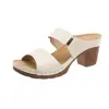 Pantuflas de Tacón Alto para Mujer Verano 2024 Nuevo Estilo Europeo y Americano Comercio Exterior Talla Grande Moda Tacón Grueso Punta Descubierta Sandalias de Moda al por Mayor