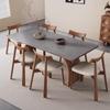 Mesa de Jantar Delifon Slate Estilo Medieval Madeira Maciça 2025 Nova Moderna Simples Familiar Retangular Retrô Francês