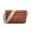 Bolsa de Ombro com Zíper Multicamadas Bolsa Transversal Feminina de Grande Capacidade Bolsa Tote Moda Retrô de Couro Macio para Compras
