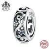 Serie de cuentas espaciadoras de silicona con diseño original de animal Evele combinación de accesorios para joyería DIY de plata de ley s925