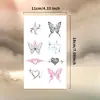 Tatuagens temporárias de borboleta em formato de coração, com designs pequenos simples, frescos e modernos, adequadas para homens e mulheres, e que podem ser aplicadas nos braços, palmas das mãos ou clavículas.; longa duração e à prova d'água