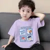 Camiseta Casual y Versátil con Estilo de Manga Corta para Niño Pequeño, Camiseta de Manga Corta para Niño, Ropa de Verano, Top Transpirable Estampado de Algodón Puro
