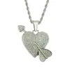 Collar Colgante de Amor con Diamantes Incrustados Hip-hop Europeo y Americano con una Flecha Perforando el Corazón Joyería con Colgante de Flecha de Cupido Galvanizada Ecológicamente