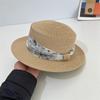 Sombrero de Paja Elegante Pastoral de Primavera y Verano Sombrero de Copa Sombrero Plano de Primavera y Verano Estilo Nacional Casual Protector Solar Sombrero Sombrilla Sombrero de Sol de Moda