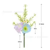 Buquê de Flores Artificiais com Cheiro de Papoula em Estilo Europeu, Arranjo Pequeno de Flores Artificiais de Hortênsia para Decoração de Casa de Temporada Interna e Paisagismo