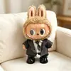 Solo Ropa de Muñeca Ropa para Muñeco de Peluche Labubu de 38 cm Traje de Caballero de Noche Verde-Gris Corbata Zapatos de Cuero