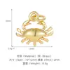 Colgante Transfronterizo Estilo Oceánico Europeo y Americano Minimalista 3D Superficie Lisa Pequeño Colgante de Cangrejo Accesorios para Pulseras Collares Joyería DIY