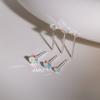 Pendientes de botón de plata esterlina S999 para mujer, aretes de circonita de color mágico, perforaciones en la oreja para dormir sin tocar los pendientes, clavos de hueso de oreja para mujer de una generación