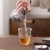Tazón Cubierto de Tres Piezas Dorado sobre Cerámica Tesoro Nacional, No Requiere Filtrado, Tazón para Té No Caliente, Caja de Regalo Individual de Alta Gama, Adecuado como Regalo para Líderes