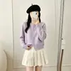 Chaqueta suéter de punto tridimensional floral con cuentas de estilo coreano de alta resistencia, nuevo cárdigan de punto versátil de cuello redondo dulce y juvenil para primavera y otoño