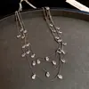 Colar de pérolas fritillary Ji sereia galvanizada a ouro real, corrente de clavícula simples francesa, colar retrô elegante e personalizado