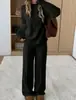 Conjunto Casual de 2 Piezas para Mujer, Invierno, Color Sólido, Cuello Redondo, Manga Larga, Top Sencillo y Pantalones, Ropa de Invierno