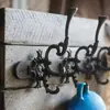 Artesanías de Hierro Fundido Vintage Estilo Europeo Arte en Hierro Ganchos para Abrigos y Sombreros Decoraciones de Pared para Bares, Clubes, Patios y Decoración del Hogar
