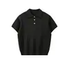 Estilo Old Money Malha Trançada Gola Polo Seagull Manga Curta Verão Venda Cruzada Dropshipping Fábrica Atacado
