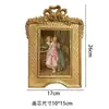 Moldura de Foto Dourada em Relevo Estilo Europeu Vintage Decoração de Parede para Casa e Pousada, Pendente de Parede Esculpido Artístico de Luxo Leve