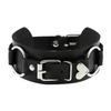 Oye Cross-Mirror Nuevo Punk Doble Capa Cuero Corazón de Melocotón Corazón Collar Collar Hebilla de Cinturón Calada Anillo Collar para Clavícula