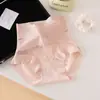 Ropa interior para mujer de cintura alta, patchwork de encaje calado, control de abdomen, nueva malla, longitud extendida, fuelle transpirable, cómodos calzones tipo triángulo