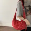 Bolsa Transversal Nova Estilo Fresca e Simples de Bolinhas com Design Único, Bolsa de Ombro Pregueada, Bolsa Versátil de Grande Capacidade para o Dia a Dia para Meninas