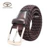 Cinturón Personalizado Europeo y Americano Elástico Tejido Moda Versátil Cinturón para Hombre Moda Elástico Mezclilla Hebilla de Pin Cinturón Multicolor