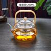 Tetera con Mango de Bambú, Tetera de Vidrio Resistente al Calor, Cafetera Doméstica para Preparar Té, Olla Saludable, Cafetera Eléctrica de Cerámica, Juego de Té