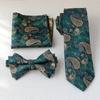 Lenço de bolso de 8 cm de comprimento gravata borboleta três peças estilo coreano retrô floral gravata de mão quadrada pequena de alta qualidade para terno masculino