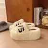 Pantuflas de Felpa de Moda 2026 para Uso en Exteriores en Otoño e Invierno, Cálidas para el Hogar, con Suela Gruesa, Nuevas Pantuflas de Algodón Antideslizantes para Mujer