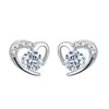 Pendientes Transfronterizos de Plata S925 para Nuevo Producto Estilo Coreano Clásico Pendientes en Forma de Corazón Disponibles en Cinco Colores Pendientes Populares Exquisitos Venta al por Mayor