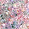 Cuentas sueltas acrílicas transparentes con superficie cortada de color, cuentas redondas con forma de gota de aceite de color, cuentas sueltas con agujero recto, cuentas DIY semiacabadas