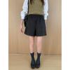 Icciicc Estilo Primavera 2026 Pantalones Casuales de Piel Sintética Suaves y Elegantes con Adorno de Encaje Shorts para Mujer Ropa 0588
