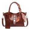 Bolsa Balde Feminina Estilo Francês Padrão Lichia 2024 Nova Bolsa de Mão Casual Texturizada Estilo Ocidental Ombro Transversal