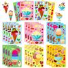 6 hojas/paquete helado postre DIY niños lindo comida caricatura pegatinas de rompecabezas pegatinas creativas para cambiar la cara de postre