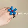 Goma para el pelo azul con diseño de nicho estilo coreano, accesorio para el pelo simple y versátil, goma de alta elasticidad para coleta, banda para el pelo