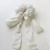 Elástico de Cabelo Scrunchie de Renda Estilo Coreano com Laço e Fita Estilo Ins, Corda de Cabelo Doce e Feminina para Rabos de Cavalo