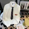 Camisa de Manga Larga Estilo Universitario para Hombre Estilo Japonés Adolescente Ripper Guapo Estudiante dk Uniforme Camisa con Sentido Avanzado Ropa de Clase de Moda Marea