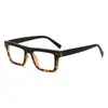 Gafas de montura cuadrada para hombre con decoración de remaches, montura de gafas de moda estilo callejero moderno, gafas versátiles de estilo retro clásico sin graduación