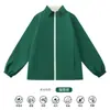 Chaqueta de Trabajo a Prueba de Viento con Cuello Alto, Estampado de Logo Personalizado, Chaqueta de Equipo para Oficina de Empleados Corporativos, Cortavientos