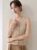 Outono Inverno 2026 Novo Cardigan de Cashmere Feminino Gola V Sem Mangas Tricô Colete Colete Ajustado ao Corpo Suéter Peça de Roupa Exterior