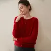 Suéter de Cachemir Puro 2026 Otoño e Invierno Nuevo Estilo Cardigan de Punto de Color Puro para Mujer Estilo Lindo Holgado Adelgazante Chaqueta Corta