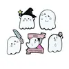 Serie de Halloween Dibujo Animado Fantasma Mágico Insignia Broche Creativo de Aleación Regalo Festivo Ropa Sombrero Bolsa de Lona